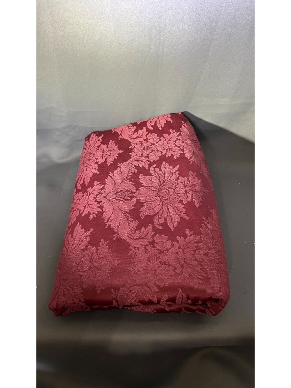Rich Burgundy Floral Damask Fabric Bolt For Upholstery & Craft - 6+ Yards